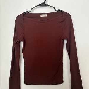 Women's Brown Long Sleeve Top